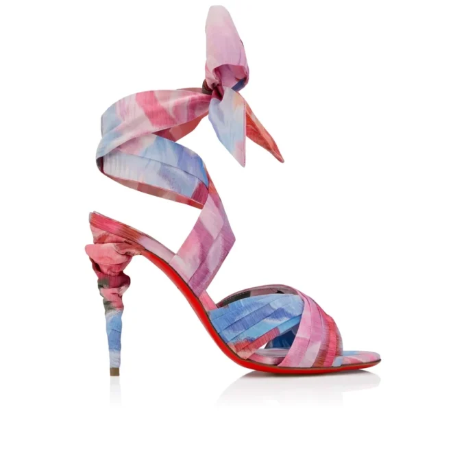 Affabula Lace up – Sandali con cinturini da 100 mm – Tessuto cinese con stampa Peonies – Multicolore – Donna Affabula Lace up – Sandali con cinturini da 100 mm – Tessuto cinese con stampa Peonies – Multicolore – Donna
