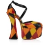 Aquadorcet – Décolleté con cinturini da 160 mm – Pelle di serpente d’acqua patchwork – Palio, Nero – Donna