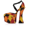 Aquadorcet – Décolleté con cinturini da 160 mm – Pelle di serpente d’acqua patchwork – Palio, Nero – Donna