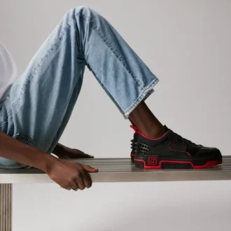 Astroloubi – Sneakers – Pelle di vitello e pelle scamosciata – Nero – Uomo