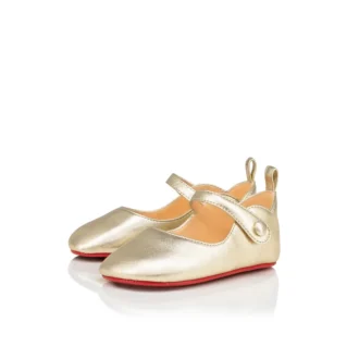 Baby Love Chick – Ballerine – Pelle nappa laminata – Platine – Bambini