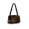 Baggy – Borsa a tracolla – Pelle di vitello pelosa con stampa “Bengali” – Marrone
