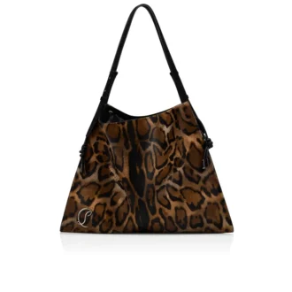 Baggy – Borsa Tote – Pelle di vitello pelosa con stampa “Bengali” – Marrone