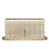 Bettina – Pochette – Pelle di agnello nappa laminata a forma di diamante – Platino chiaro