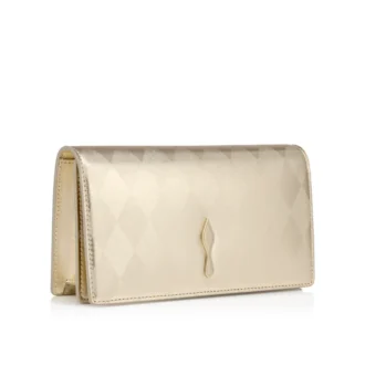 Bettina – Pochette – Pelle di agnello nappa laminata a forma di diamante – Platino chiaro