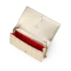 Bettina – Pochette – Pelle di agnello nappa laminata a forma di diamante – Platino chiaro