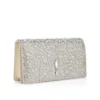 Bettina – Pochette – Pelle scamosciata, strass e perle – Argento Bettina – Pochette – Pelle scamosciata, strass e perle – Argento