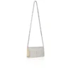 Bettina – Pochette – Pelle scamosciata, strass e perle – Argento Bettina – Pochette – Pelle scamosciata, strass e perle – Argento