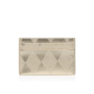 Bettina – Portacarte – Pelle di agnello nappa laminata a forma di diamante – Platino chiaro