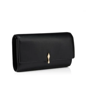 Bettina – Portafoglio con catena – Pelle di agnello nappa – Nero