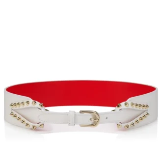 Cabata – Cintura – Pelle di vitello e borchie – Bianco Cabata – Cintura – Pelle di vitello e borchie – Bianco
