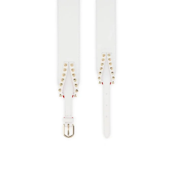 Cabata – Cintura – Pelle di vitello e borchie – Bianco Cabata – Cintura – Pelle di vitello e borchie – Bianco