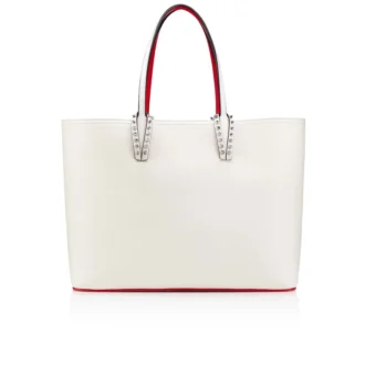 Cabata Large – Borsa Tote – Pelle di vitello e borchie – Bianco