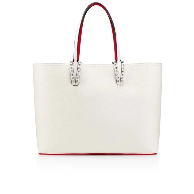 Cabata Large – Borsa Tote – Pelle di vitello e borchie – Bianco Cabata Large – Borsa Tote – Pelle di vitello e borchie – Bianco