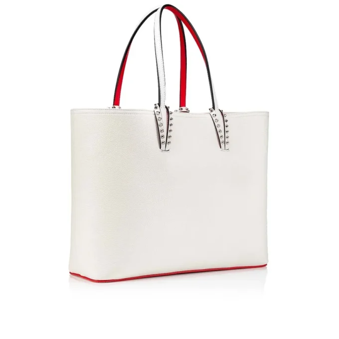 Cabata Large – Borsa Tote – Pelle di vitello e borchie – Bianco Cabata Large – Borsa Tote – Pelle di vitello e borchie – Bianco