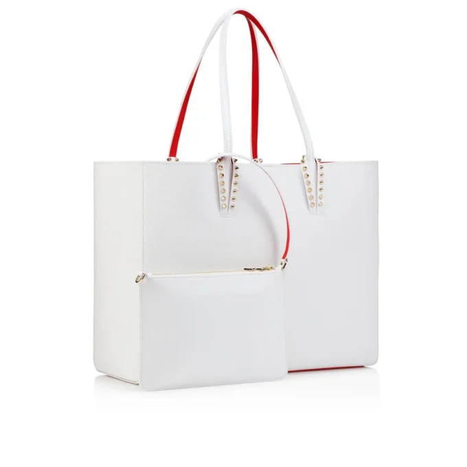 Cabata Large – Borsa Tote – Pelle di vitello e borchie – Bianco Cabata Large – Borsa Tote – Pelle di vitello e borchie – Bianco