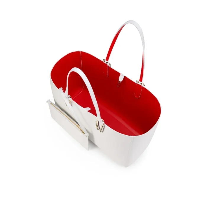 Cabata Large – Borsa Tote – Pelle di vitello e borchie – Bianco Cabata Large – Borsa Tote – Pelle di vitello e borchie – Bianco