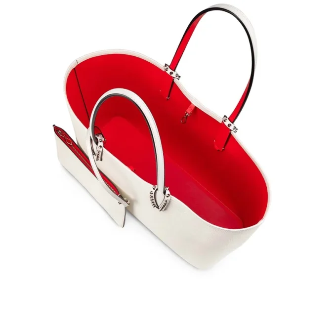 Cabata Large – Borsa Tote – Pelle di vitello e borchie – Bianco Cabata Large – Borsa Tote – Pelle di vitello e borchie – Bianco