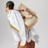 Cabata Large – Borsa Tote – Rafia e pelle di vitello – Naturale Cabata Large – Borsa Tote – Rafia e pelle di vitello – Naturale