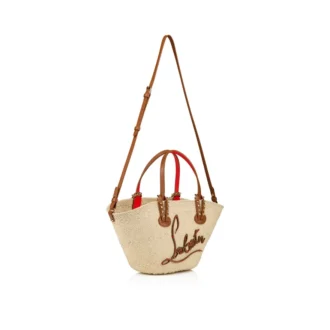 Cabata Mini – Borsa Tote – Rafia e pelle di vitello – Naturale
