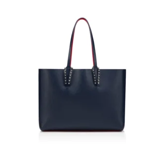 Cabata Small – Borsa Tote – Pelle di vitello e borchie – Zaffiro