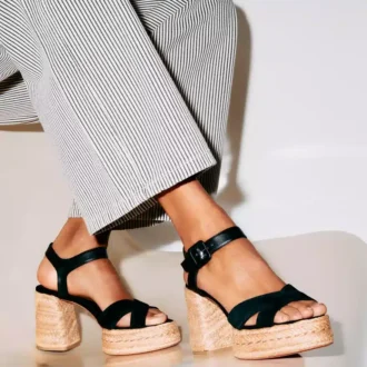 Calakala – Espadrillas da 85 mm – Pelle scamosciata e pelle di vitello – Nero – Donna Calakala – Espadrillas da 85 mm – Pelle scamosciata e pelle di vitello – Nero – Donna