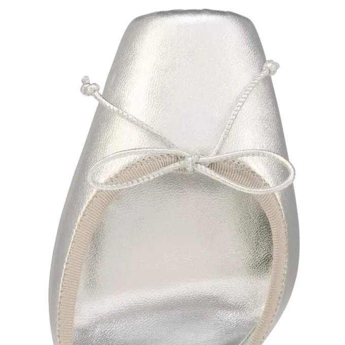 Cassia Lace up – Décolleté con cinturini da 100 mm – Pelle di agnello nappa laminata – Argento – Donna Cassia Lace up – Décolleté con cinturini da 100 mm – Pelle di agnello nappa laminata – Argento – Donna