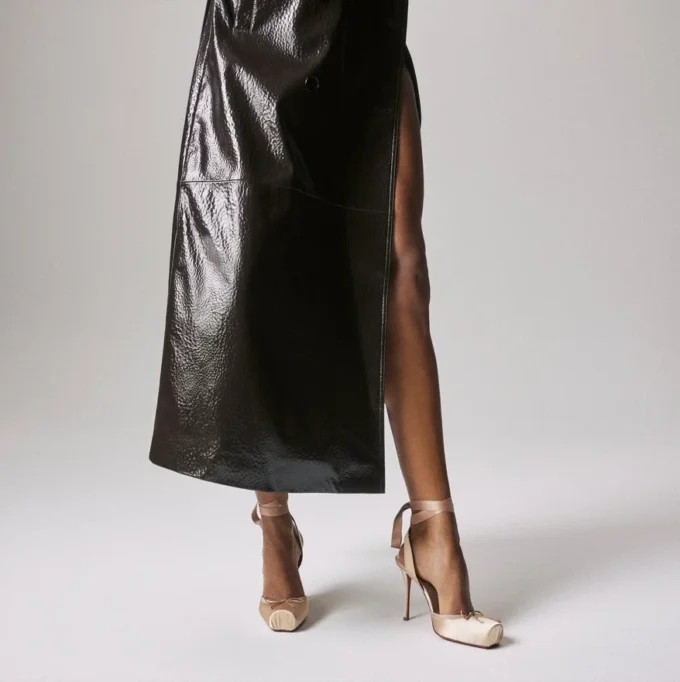 Cassia Lace up – Décolleté con cinturini da 100 mm – Raso crêpe – Blush – Donna
