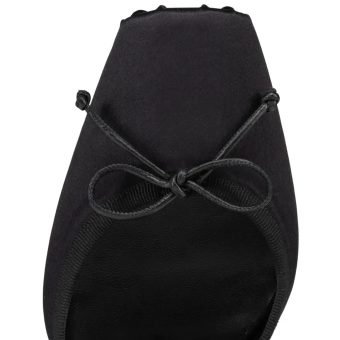 Cassia Lace up – Décolleté con cinturini da 100 mm – Raso crêpe – Nero – Donna