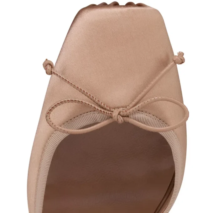 Cassia Lace up – Décolleté con cinturini da 100 mm – Raso crêpe – Nude 2 – Donna