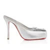 Cassia Mule – Mules da 100 mm – Pelle di agnello nappa laminata – Argento – Donna Cassia Mule – Mules da 100 mm – Pelle di agnello nappa laminata – Argento – Donna