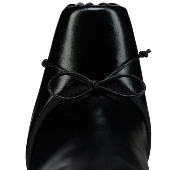 Cassia Nodo Botta – Stivali da 100 mm – Pelle di vitello lucida – Nero – Donna