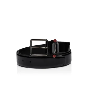 Chambeliss – Cintura – Pelle di vitello verniciata e strass – Nero