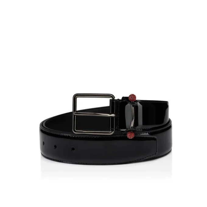 Chambeliss – Cintura – Pelle di vitello verniciata e strass – Nero