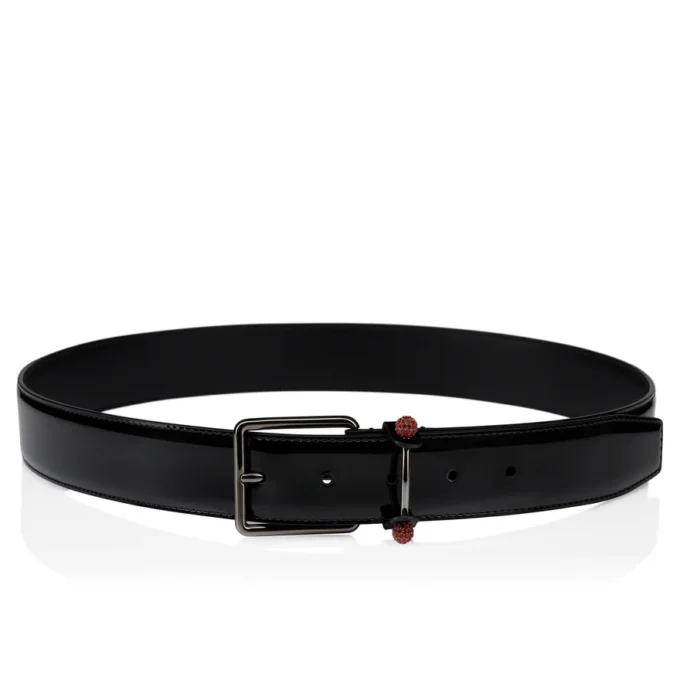 Chambeliss – Cintura – Pelle di vitello verniciata e strass – Nero