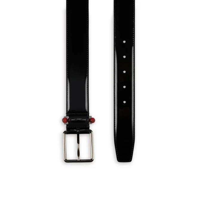 Chambeliss – Cintura – Pelle di vitello verniciata e strass – Nero