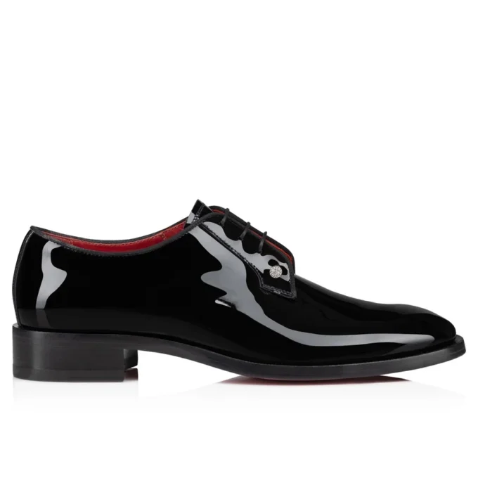 Chambeliss Night Strass – Derby – Pelle di vitello verniciata e piercing – Nero – Uomo Chambeliss Night Strass – Derby – Pelle di vitello verniciata e piercing – Nero – Uomo