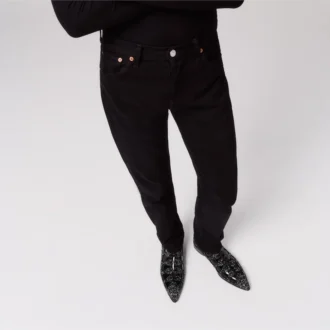 Circus Booty Perla – Stivali – Pelle scamosciata e strass, pelle di vitello verniciata – Nero – Uomo