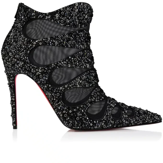 Circus Max Perla – Stivali da 100 mm – Pelle scamosciata, rete e strass – Nero – Donna Circus Max Perla – Stivali da 100 mm – Pelle scamosciata, rete e strass – Nero – Donna