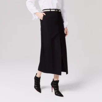 Circus Max – Stivali da 100 mm – Pelle di vitello scamosciata, rete e pelle di capretto – Nero – Donna