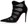 Circus Max – Stivali da 100 mm – Pelle di vitello scamosciata, rete e pelle di capretto – Nero – Donna