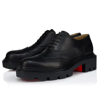 College – Oxford – Pelle di vitello cerata – Nero – Uomo