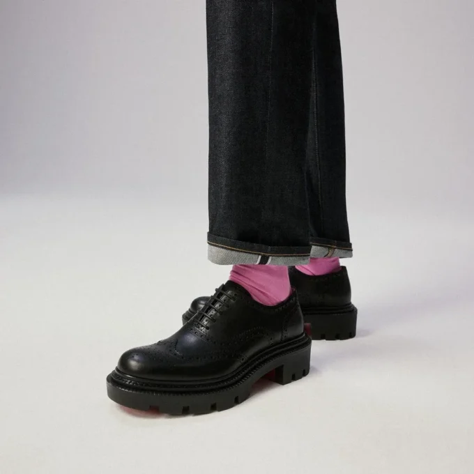 College – Oxford – Pelle di vitello cerata – Nero – Uomo College – Oxford – Pelle di vitello cerata – Nero – Uomo