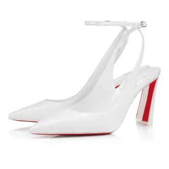 Condora Strap – Décolleté con cinturino da 85 mm – Pelle nappa – Bianco – Donna