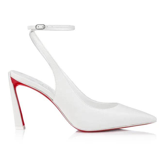 Condora Strap – Décolleté con cinturino da 85 mm – Pelle nappa – Bianco – Donna