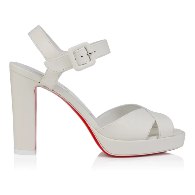 Cora – Sandali da 100 mm – Pelle di agnello nappa – Bianco – Donna