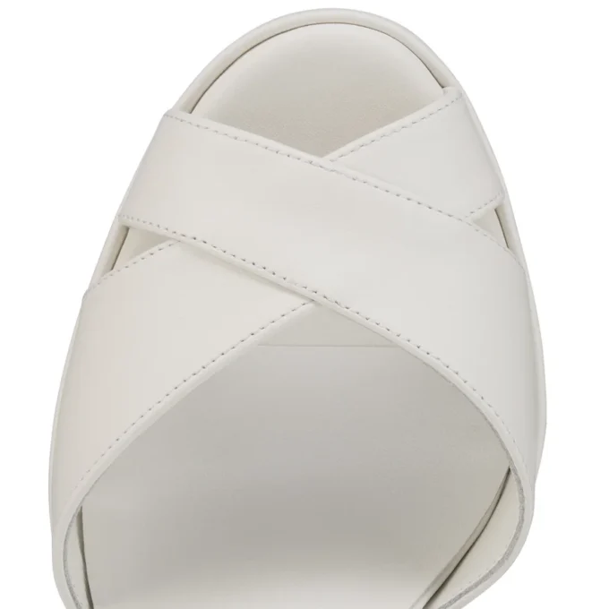 Cora – Sandali da 100 mm – Pelle di agnello nappa – Bianco – Donna