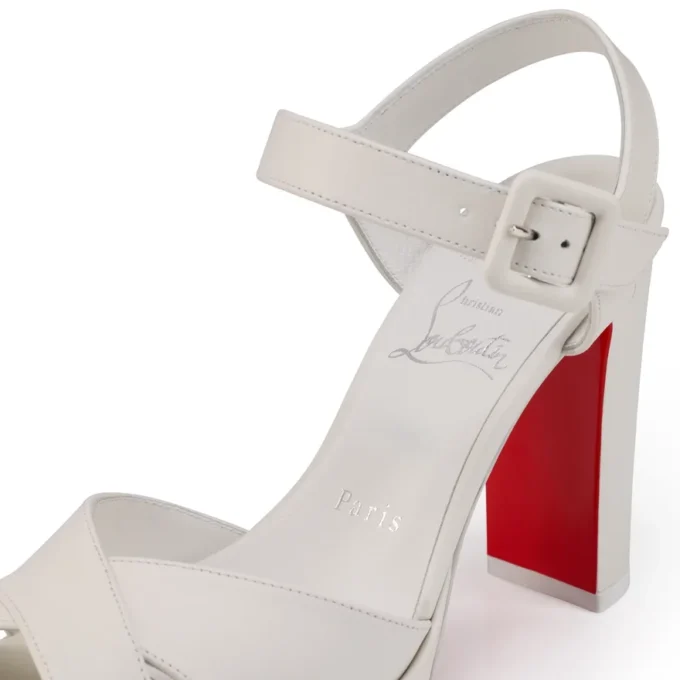 Cora – Sandali da 100 mm – Pelle di agnello nappa – Bianco – Donna