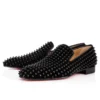 Dandelion Spikes – Mocassini – Pelle di vitello scamosciata e borchie – Nero – Uomo Dandelion Spikes – Mocassini – Pelle di vitello scamosciata e borchie – Nero – Uomo
