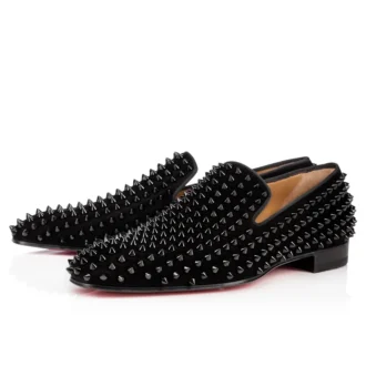 Dandelion Spikes – Mocassini – Pelle di vitello scamosciata e borchie – Nero – Uomo Dandelion Spikes – Mocassini – Pelle di vitello scamosciata e borchie – Nero – Uomo